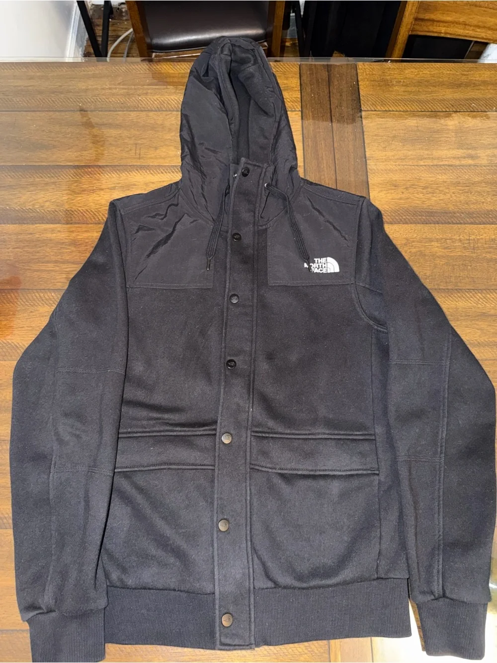 The North Face Black Hooded Shirt Jacket
